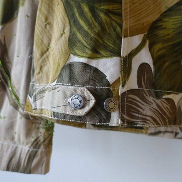 Chico's Design embellished beaded floral jacket 0 2 XS - Picture 9 of 15